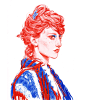 Marc Jacobs. Red & blues. : Fashion illustrations, Marc Jacobs inspired.