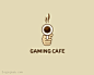 游戏咖啡馆商标 - logo设计分享 - LOGO圈
 咖啡馆 杯子 香气 手枪 枪械 游戏 武器