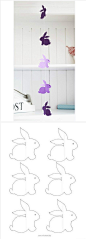 小兔兔风铃，门帘，可以自己画，自己剪，自己做。