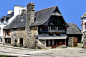 Belles maisons médiévales au Faou, Finistère