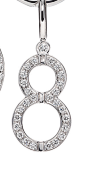 Lucky Eight charm for Harry Winston Charms bracelet in platinum with diamonds. Charms from $2,300.