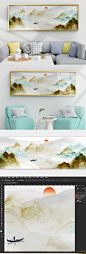 新中式风景山水艺术装饰画
