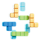 互联网加密货币主题3D图标 PNG免抠图 Icons_BlueGreenGold_Blocks