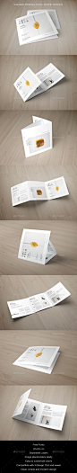 Square Minimal Cool White Trifold Brochure Template InDesign INDD. Download here: https://graphicriver.net/item/square-minimal-cool-white-trifold/17573352?ref=ksioks