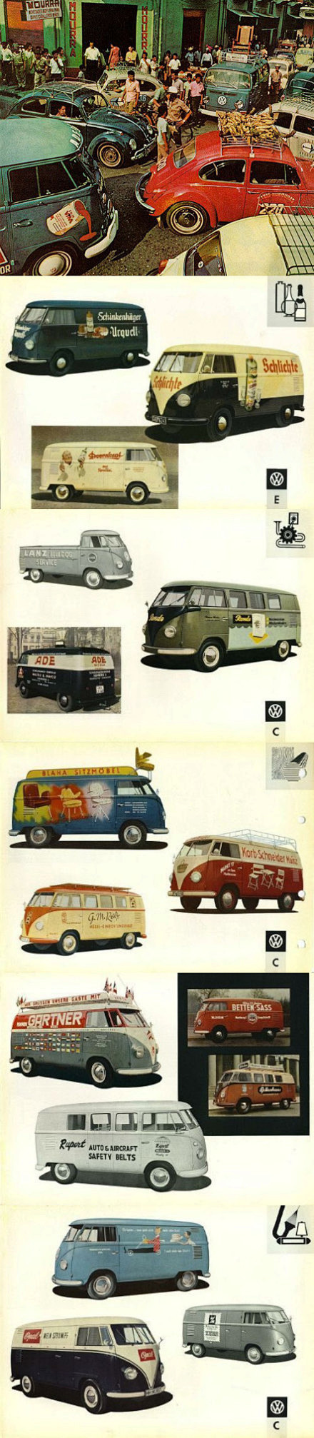 Volkswagen 复古面包车车身广告...