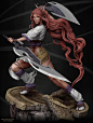 Heavenly Sword Nariko, Marthin Agusta : Statue work for H.M.O , Nariko from Heavenly Sword 1/4 scale statue. Digitally made in zbrush and 3d studio max
