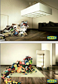 宜家平面广告创意：解决杂物堆积难题