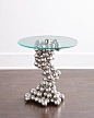 H7LKY Global Views Raquel Sphere Side Table