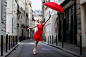 People 2048x1365 urban red dress women outdoors ballerina umbrella women