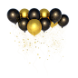 黑金风格漂浮气球C4D立体元素png素材@Moregvey