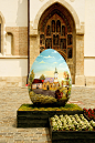 雕塑,复活节彩蛋,院落,教堂,萨格勒布,克罗地亚_百度图片 #采集大赛#