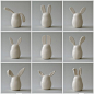 Ceramic bunnies where the ears tell ALL the stories.