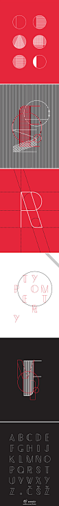 字体设计：分享一则免费时尚的几何英文字体。通过@微盘 分享，下载地址：http://t.cn/zW2QiY5