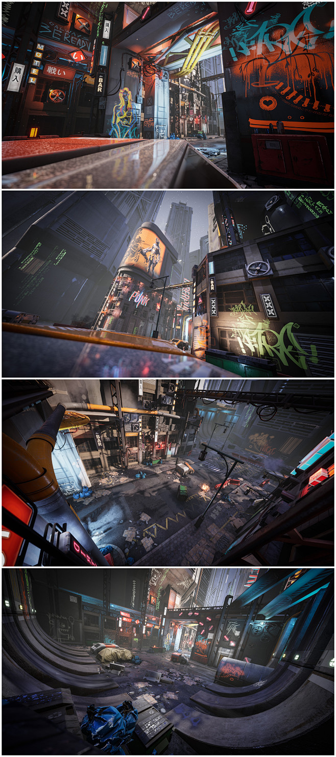 虚幻4 UE4废墟涂鸦废弃都市枪战现代 ...