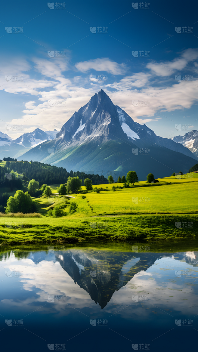 通用唯美自然山川湖水风景背景