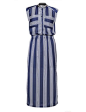style for Catherine Deneuve 条纹衬衫收腰裙 
Magda Striped Midi Dress $69 