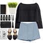 A fashion look from August 2015 featuring long sleeve crop top, hot pants and black flats. Browse and shop related looks.