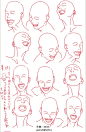 #SAI资源库# 动漫绘师0033的一组多表情画法参考！表情是动漫人物的灵魂，自己收藏，转需~