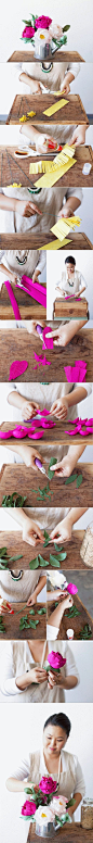 DIY Crepe Paper Peony Bouquet