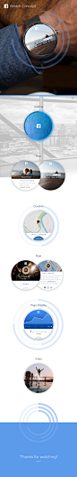 Facebook for iWatch - Concept : Concept design of Facebook Ui on iWatch
