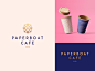 Paperboat cafe star line gold geometry paperboat boat cafe coffee royal elegant luxury gradient abstract flat icon mark clever branding minimal logo
