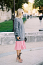 Gray & pink #StreetStyle: 