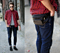 Adam G. - Heavyduty Shoes, Pull & Bear Jeans, House Shirt, Cubus Sunglasses - Kathy Lee... 