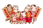 马,家庭,春节,拜年,问候_af3e0ac47_马年插画，拜年_创意图片_Getty Images China