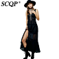 Scqp solid lace patch dress cardigan mangas v cuello de las mujeres del verano largo de bohemia dress ladies fashion beach 2017 vestidos de las mujeres en Vestidos de Ropa y Accesorios de las mujeres en AliExpress.com | Alibaba Group