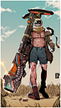 Tag and the bazooka : Bazooka wielding super sentai cosplay soldier.