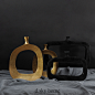 迪斯凯 印度进口新中式黑色金色金属创意装饰花瓶花器 装饰品摆件-淘宝网