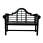Lacquer Lutyen Outdoor Wooden Bench in Black : This classic bench gets a new Wow factor. Beautifully proportioned and detailed slats stand out against any background. This classic lutyens bench has a weather resistant black polyurethane finish.The bench i