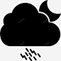 多云的月亮阴雨的月亮雷电图标 免费下载 页面网页 平面电商 创意素材
