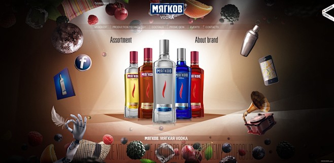 俄罗斯Myagko酒类网页设计 [9P]...