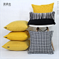 现代简约欧羊毛式中式姜黄色抱枕腰枕立体花靠垫靠包软装样板房-淘宝网