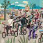 Biking tour #illustration #collage #people #bikingtour #editorial @beobachtermagazin #justpublished #switzerland