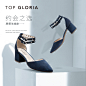 topgloria/汤普葛罗2017春夏新款时装凉鞋 舒适粗跟高跟鞋502480J-tmall.com天猫