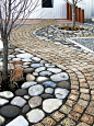 stone path, pavers, walkway, cobble,