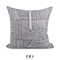 FEI灰色麻混纺方枕现代简约北欧美式样板房客厅沙发抱枕靠垫腰枕-淘宝网