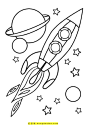 我的梦想是乘坐飞船遨游宇宙！13张宇宙飞船卡通涂色简笔画-红豆饭小学生简笔画大全