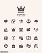 皇冠购物袋丝带礼盒网络购物UI图标 icon图标 扁平图标