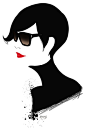 Illustration de Mode par Ennji : Silhouettes Féminines en Rouge et Noir