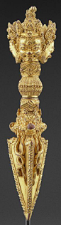 Ritual Dagger (Phurba) Date: 1403-1424 Medium: Gilt Bronze Creation Place: Asia, China