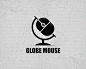 环球鼠标LOGO设计 地球仪 鼠标 环球 地理学 电子产品 黑白色 商标设计  标志 logo 国外 外国 国内 品牌