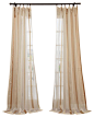 Carlton Crme Linen Blend Stripe Sheer Curtain - traditional - curtains - Half Price Drapes