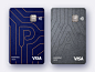 Card branding for fintech company embossed grey aseets branding card design finance banking bank blue fintech card