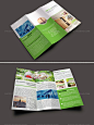 Interior Trifold Brochure Template 绿色三折页设计模板源文件-淘宝网