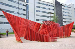 红“涩”主义采集到end入口围墙形象景墙廊架