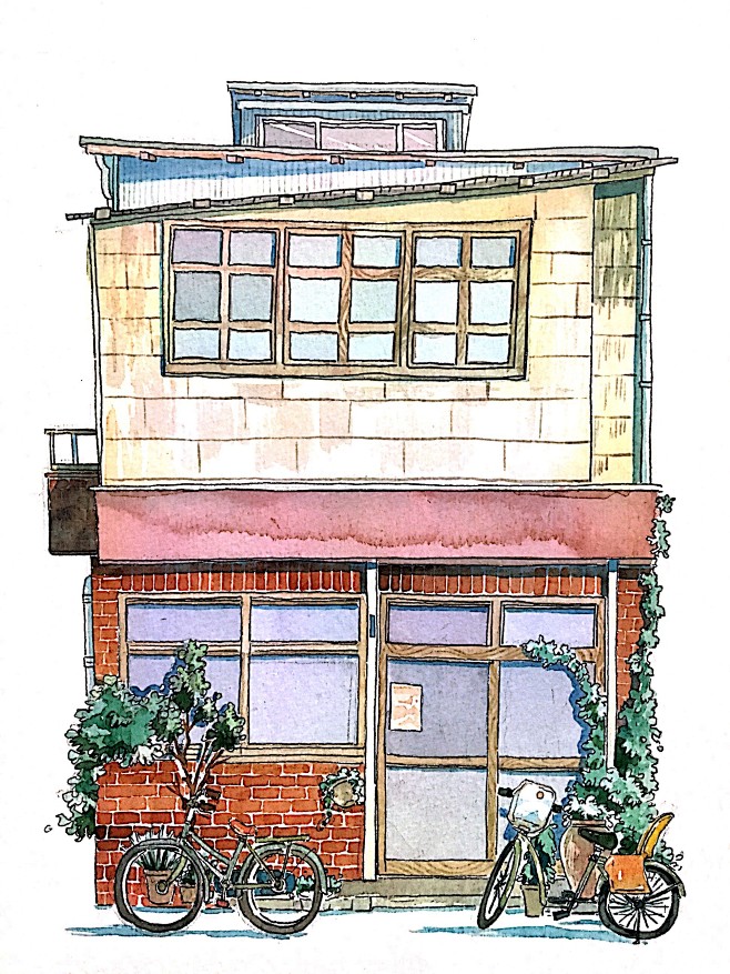 【淡彩】水彩手绘建筑--插画
