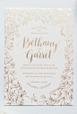 (3) Gold Foil Wedding Invitations